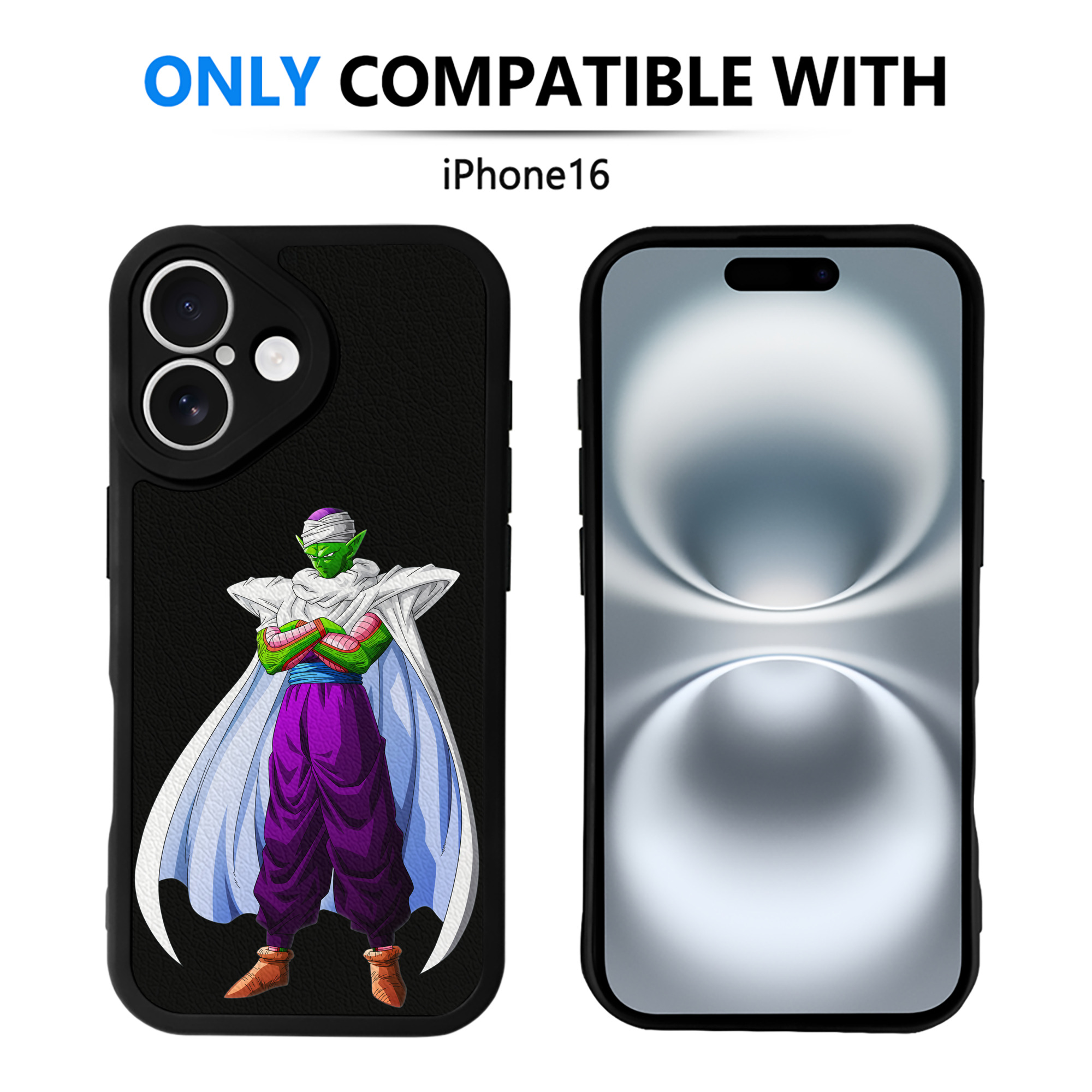 （画像用） ドラゴンボール ピッコロ DRAGON BALL Piccolo 【iPhone 16シリーズ対応】シリコンスマホケース（レザー調） 材質：シリコン